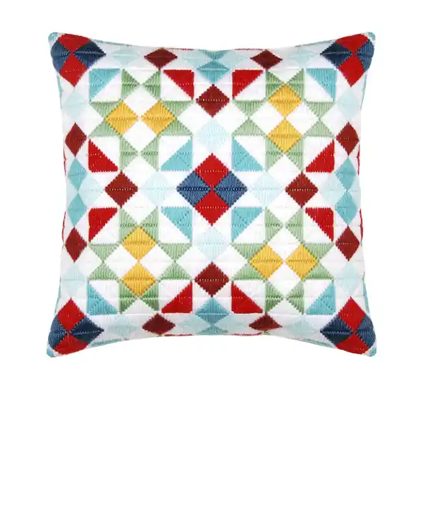 Heißes Angebot Stickpackung Kissen Langstich Rauten