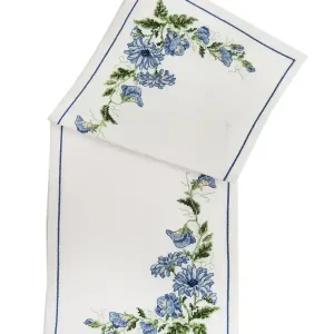 Stickpackung Läufer Blaue Blumen Direktkauf