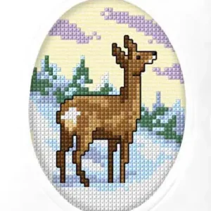 Stickpackung Karte Reh Echt