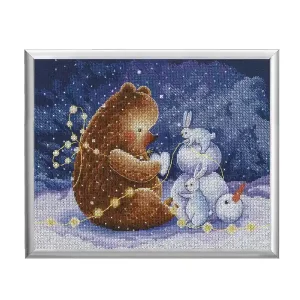 Heißes Angebot Stickpackung Bild Kuscheln im Schnee