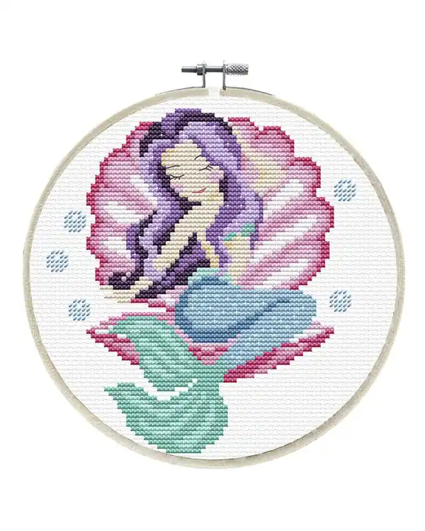 Handgefertigt Stickpackung Bild Meerjungfrau