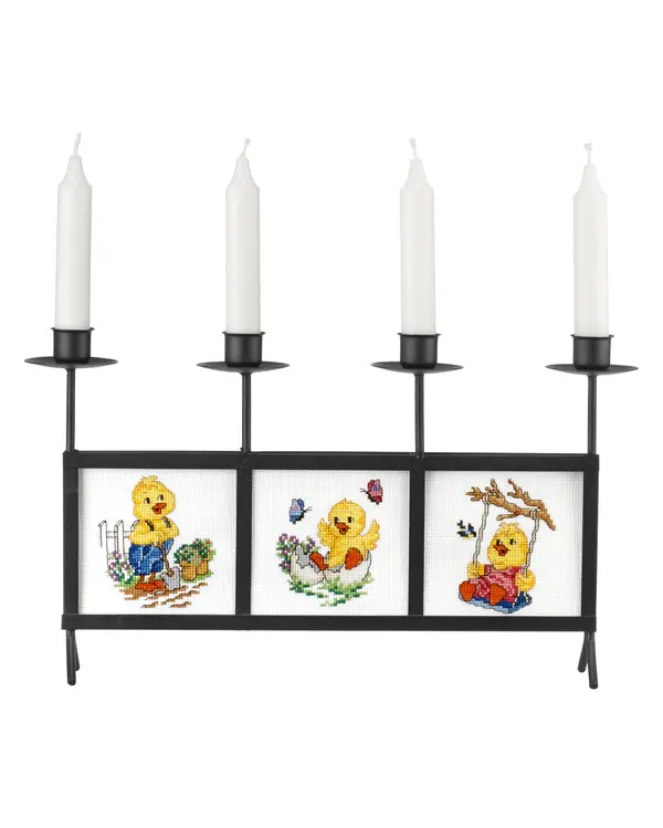 Geprüft Stickereien Osterküken 3-er Pack für Kerzenhalter