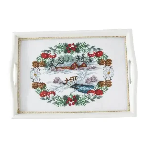 Stickerei Winterlandschaft für Tablett Sale