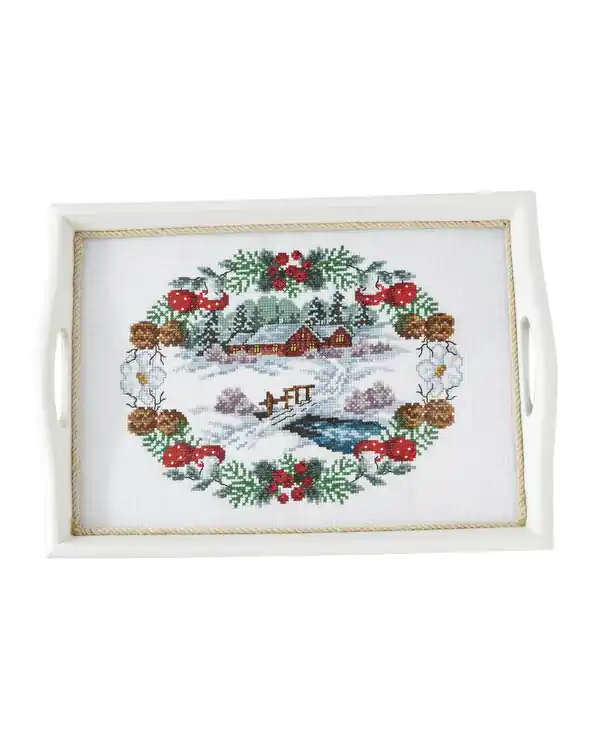 Stickerei Winterlandschaft für Tablett Sale