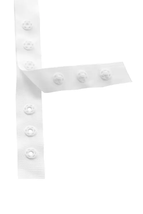 Druckknopfband weiß Jetzt Zugreifen