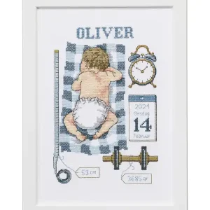 Kostenloser Rückversand Stickpackung Bild Baby blau