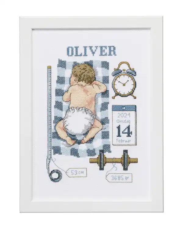 Kostenloser Rückversand Stickpackung Bild Baby blau