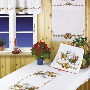 Handgefertigt Stickpackung Überhandtuch Frohe Weihnachten