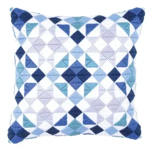 Echt Stickpackung Kissen Langstich Dreiecke