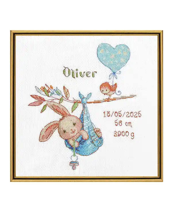 Stickpackung Geburtsbild blau Nur Für Kurze Zeit