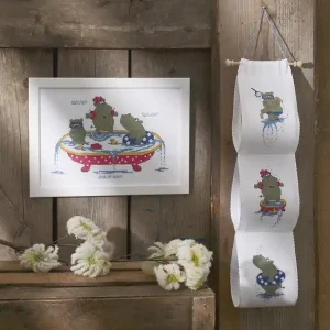 Stickpackung Toilettenpapierhalter Splash Handgefertigt