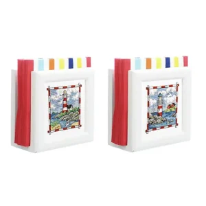Stickerei Leuchttürme 2-er Pack für Serviettenhalter Meistverkauft