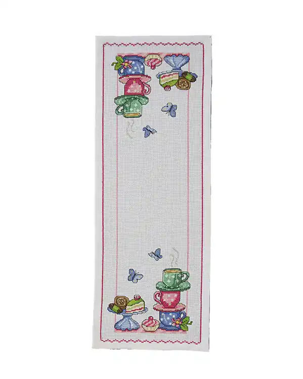 Sofort Bestellen Stickpackung Läufer Kaffeepause