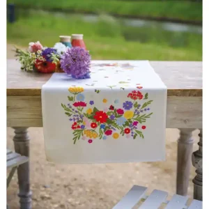 Stickpackung Tischdecke Welt voller bunter Blumen Exklusiv