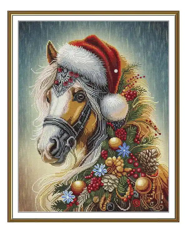 Versand Am Gleichen Tag Stickpackung Bild Weihnachtspferd