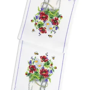 Neue Kollektion Stickpackung Läufer Blumeneimer