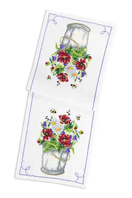 Neue Kollektion Stickpackung Läufer Blumeneimer