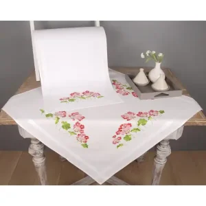 Preiswert Mitteldecke Geranien mit oder ohne Garn