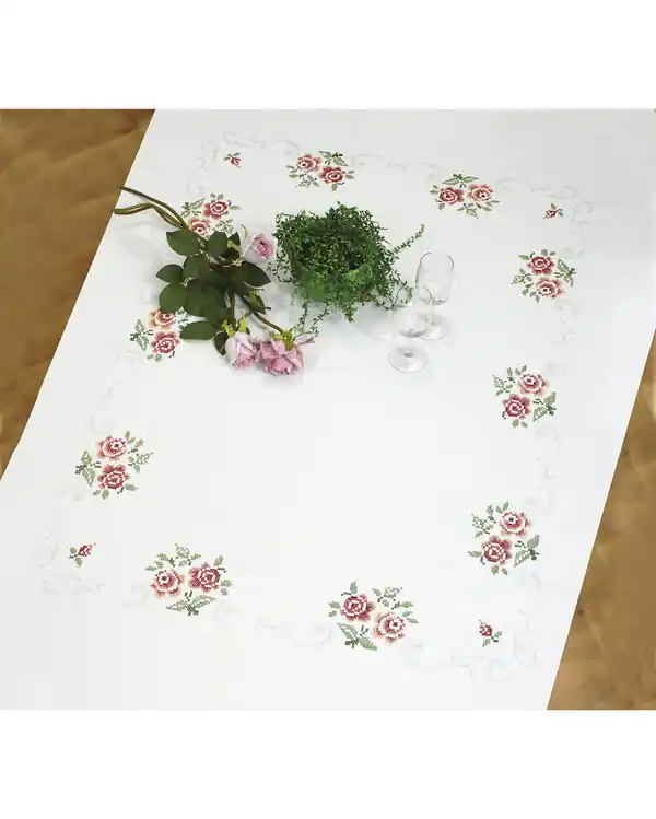 Mitteldecke Rosen mit oder ohne Garn Online Kaufen