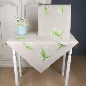 Hochwertig Stickpackung Mitteldecke Maiglöckchen