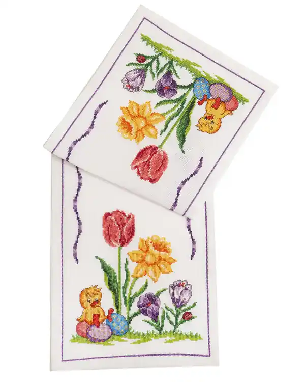 Exklusiv Stickpackung Läufer Osterfarben