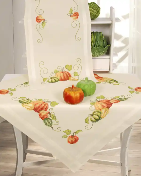 Mitteldecke Kürbisernte mit oder ohne Garn Bestpreis