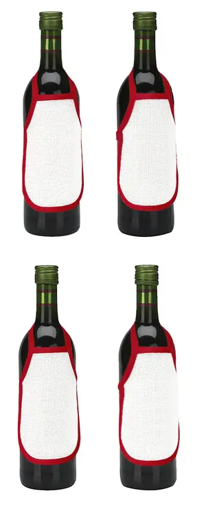 Flaschenschürzen rot ohne Garn und Vorlage 4-er Pack Online Kaufen