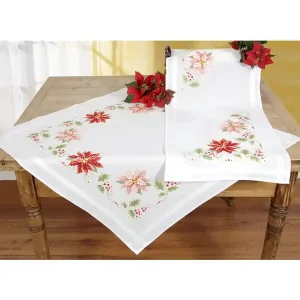 Limited Edition Stickpackung Mitteldecke Weihnachtsblumen