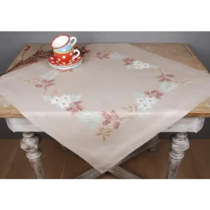 Stickpackung Mitteldecke Laub mit oder ohne Garn Neue Ware