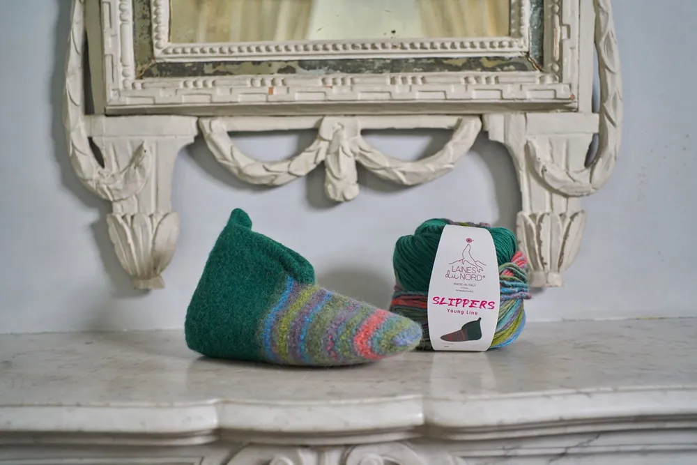 Neu Laines du nord Slippers Filzwolle