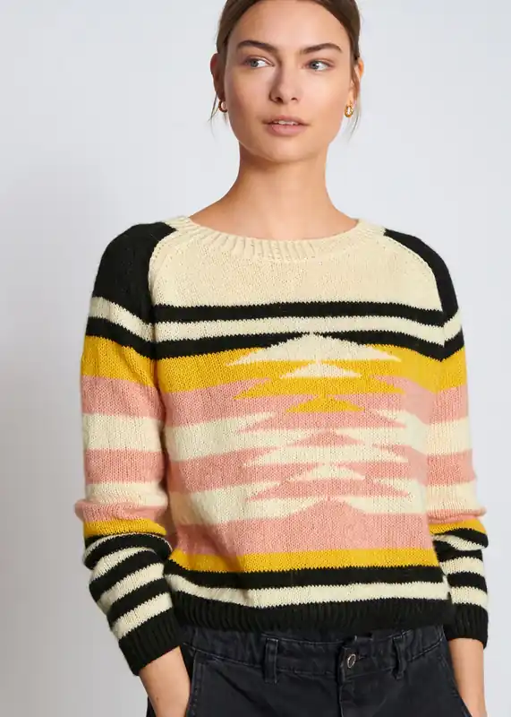 Raglanpulli mit Einstrickmuster aus Ecopuno Hochwertig