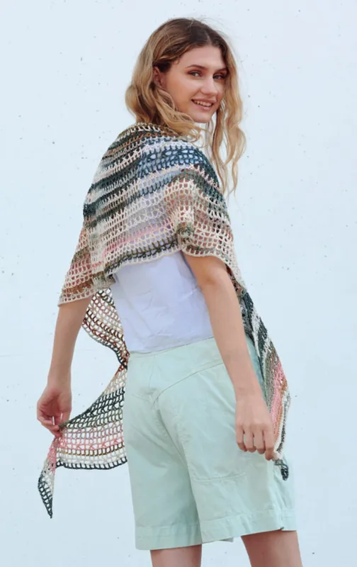 Halbmondförmiges Häkeltuch aus Katia Bellino Kracherpreis