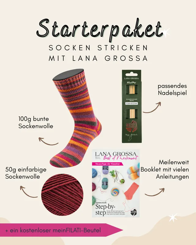 Starterpaket Lana Grossa Socken stricken Neue Ware
