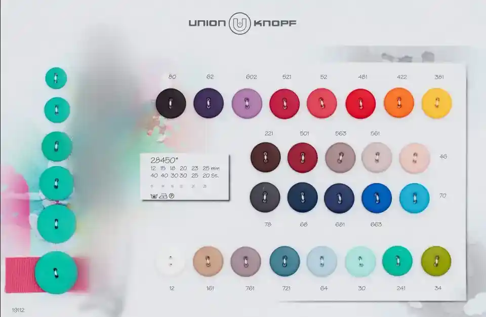 Weltweiter Versand Union Knopf Polyesterknopf 2-Loch