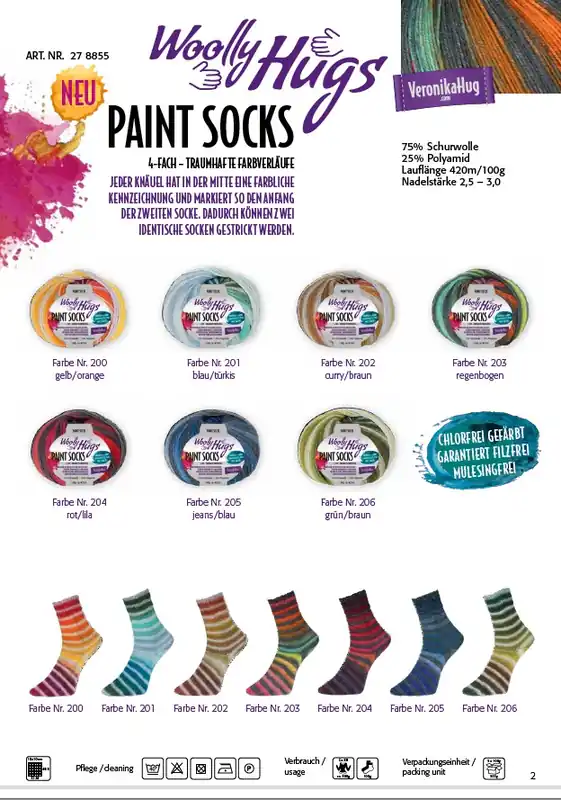 Woolly Hugs Paint Socks 100g Sale