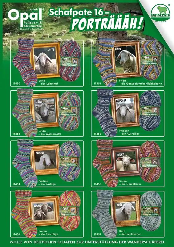 Neu OPAL 4-fach 100g Schafpate 16