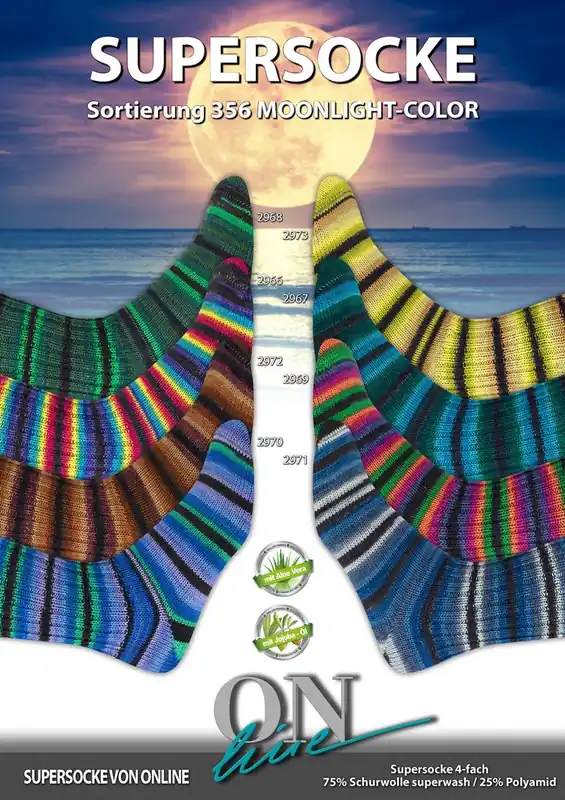 Fertigsocken aus ONline Supersocke Sort. 356 mit Aloe Vera und Jojoba-Öl Ausverkauf