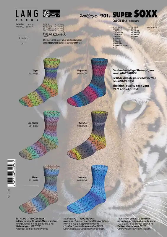 Super Soxx 100g 4-fädig Zoo Soxx Solange Der Vorrat Reicht