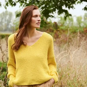 Sonderangebot V-Pulli im Rippenmuster aus Organico (GOTS)