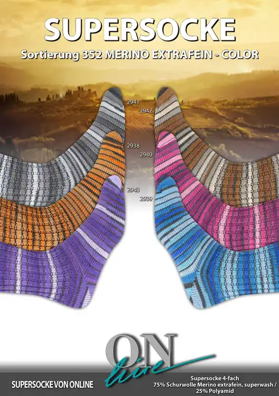 Im Trend Fertigsocken aus ONline Supersocke Sort. 352 Merino Extrafein
