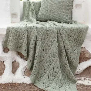 Decke im Rippen-Zackenlochmuster aus Organico (GOTS) Neu