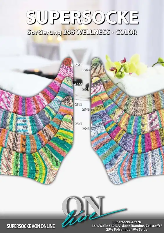 Heißes Angebot ONline Supersocke Sort. 295 Wellness Color 100g (Bambus)