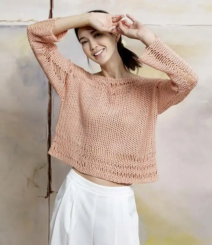 Pullover mit Fallmaschen aus Liza Ausverkauf