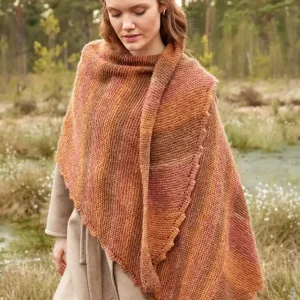 Asymmetrisches Dreieckstuch aus Ecopuno & Silkhair Print Hochwertig