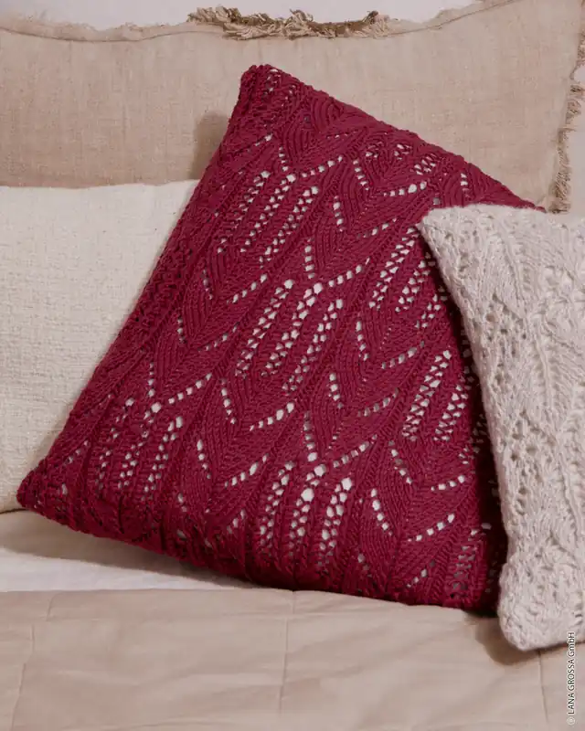 Super-Preis Kissen Im Ajourmuster aus Organico (GOTS)