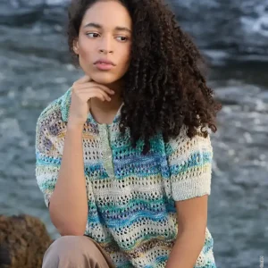 Poloshirt Mit Lochmuster aus Gomitolo Hippie Top-Angebot