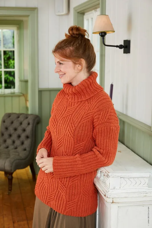 Rollkragenpullover aus LandLust Alpaka Merino 100 Neu