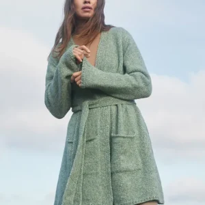 Geprüft Lange Jacke Mit Gürtel aus Spuma