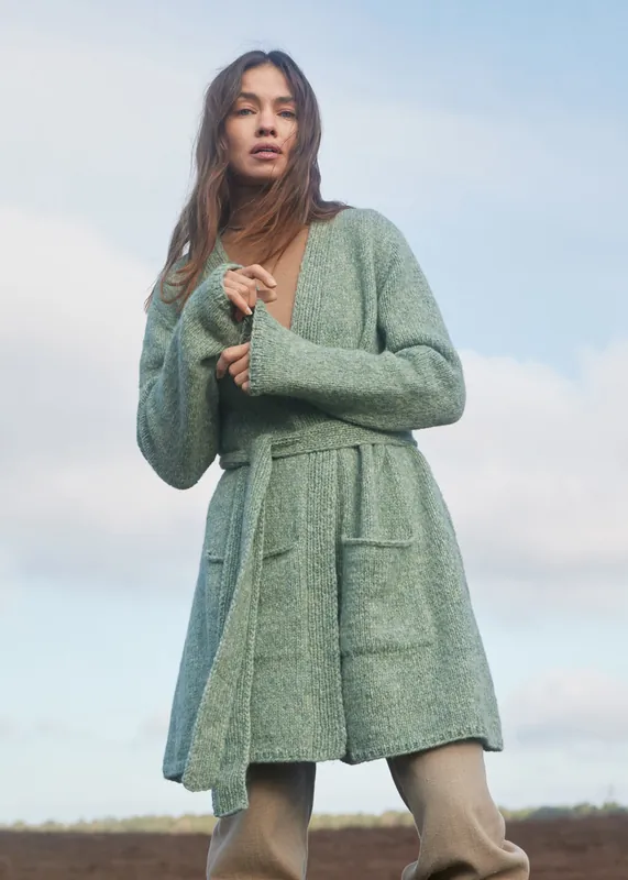 Geprüft Lange Jacke Mit Gürtel aus Spuma