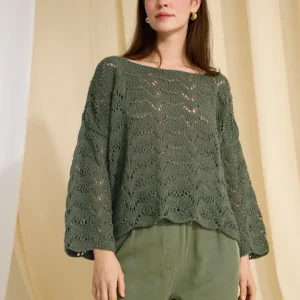 Pullover Im Ajourmuster aus Linissimo Top-Qualität